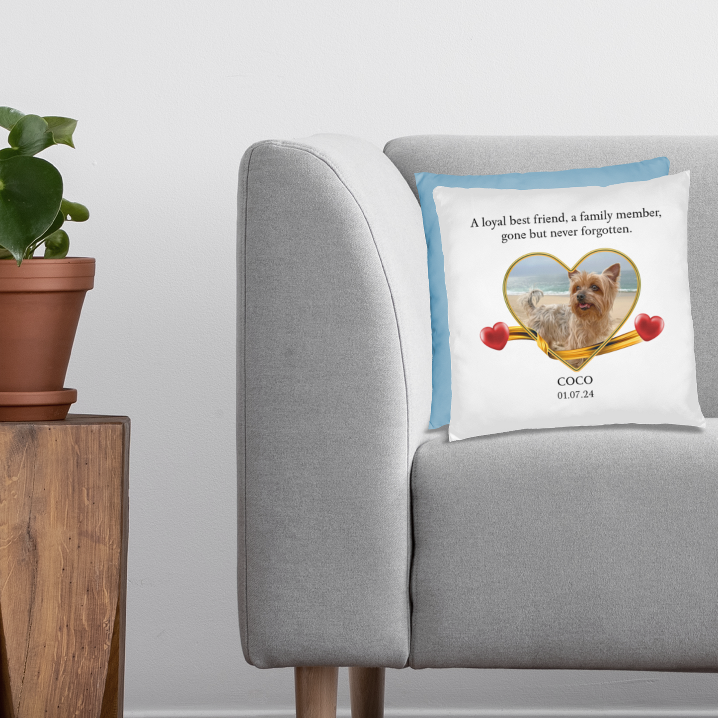 Personalized Pet Memorial Yorkshire Terrier Pillow