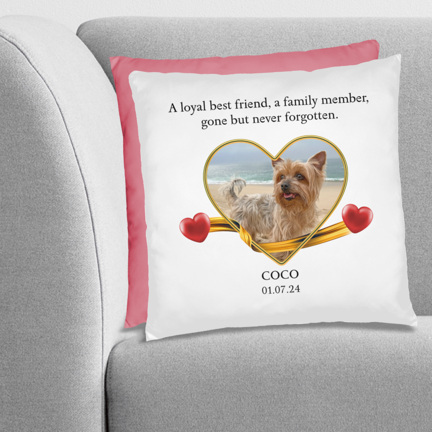 Personalized Pet Memorial Yorkshire Terrier Pillow