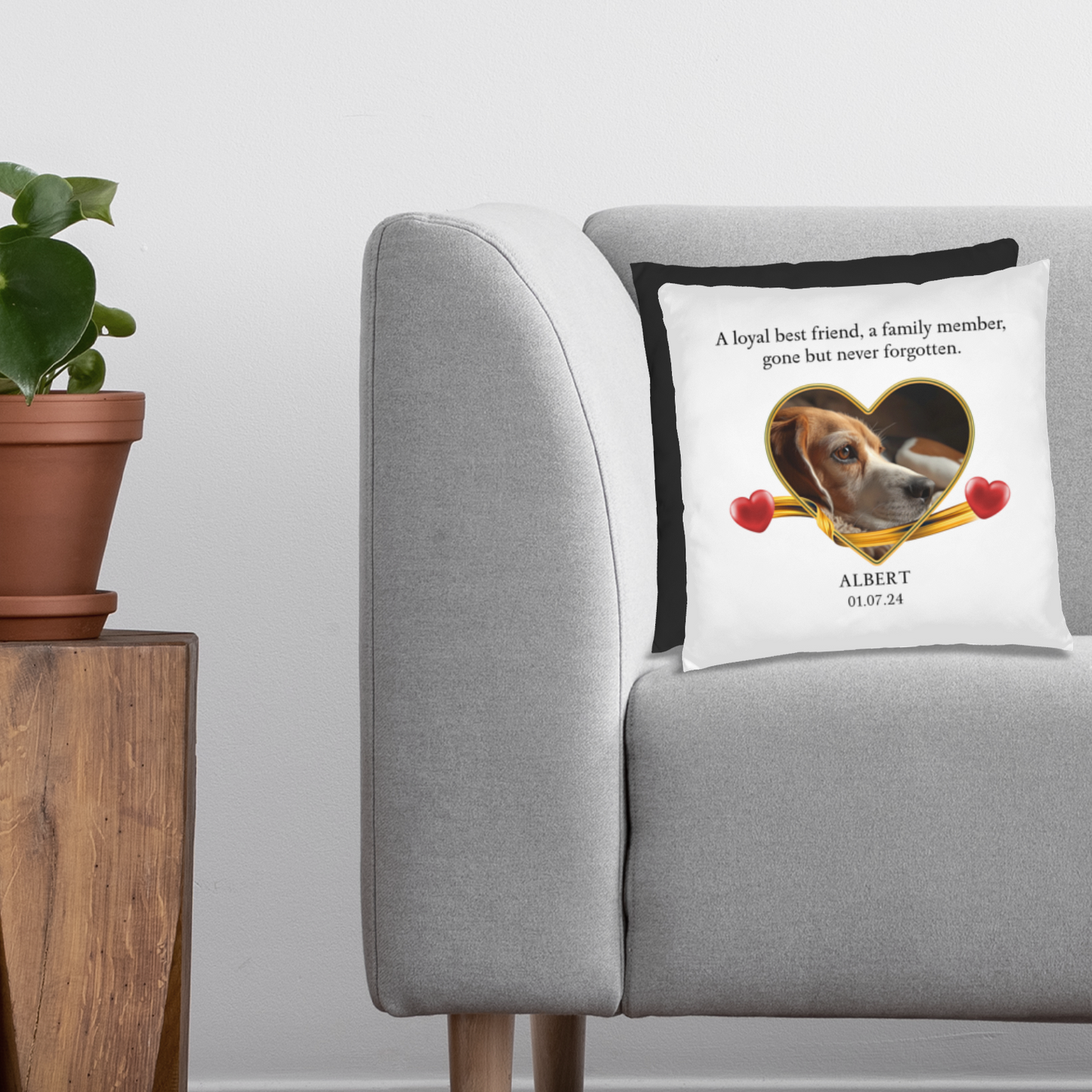 Personalized Pet Memorial Beagle Pillow