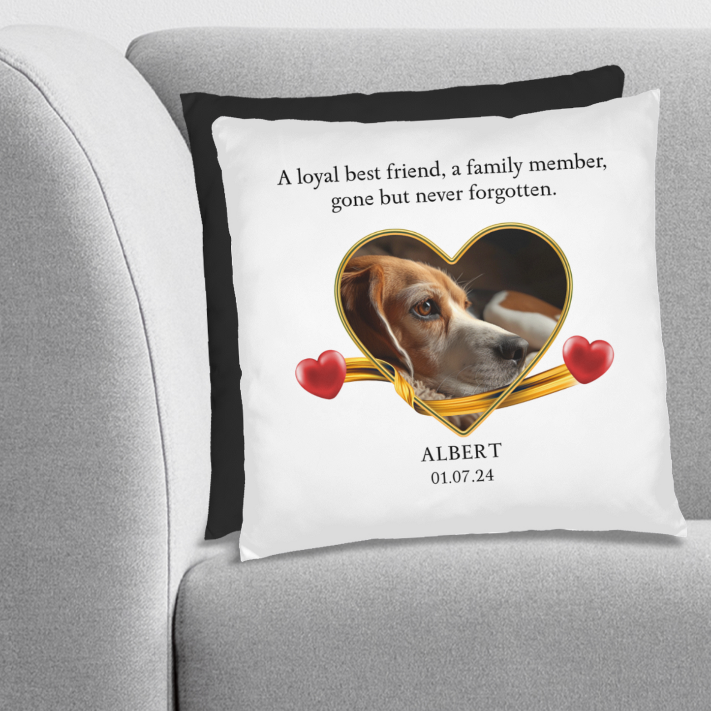 Personalized Pet Memorial Beagle Pillow