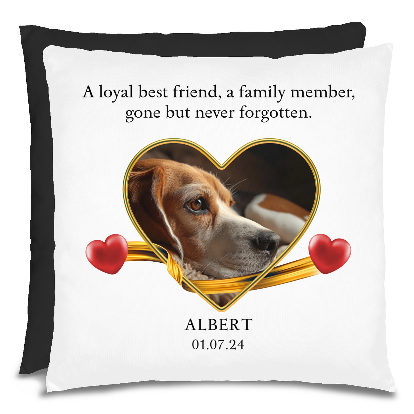 Personalized Pet Memorial Beagle Pillow