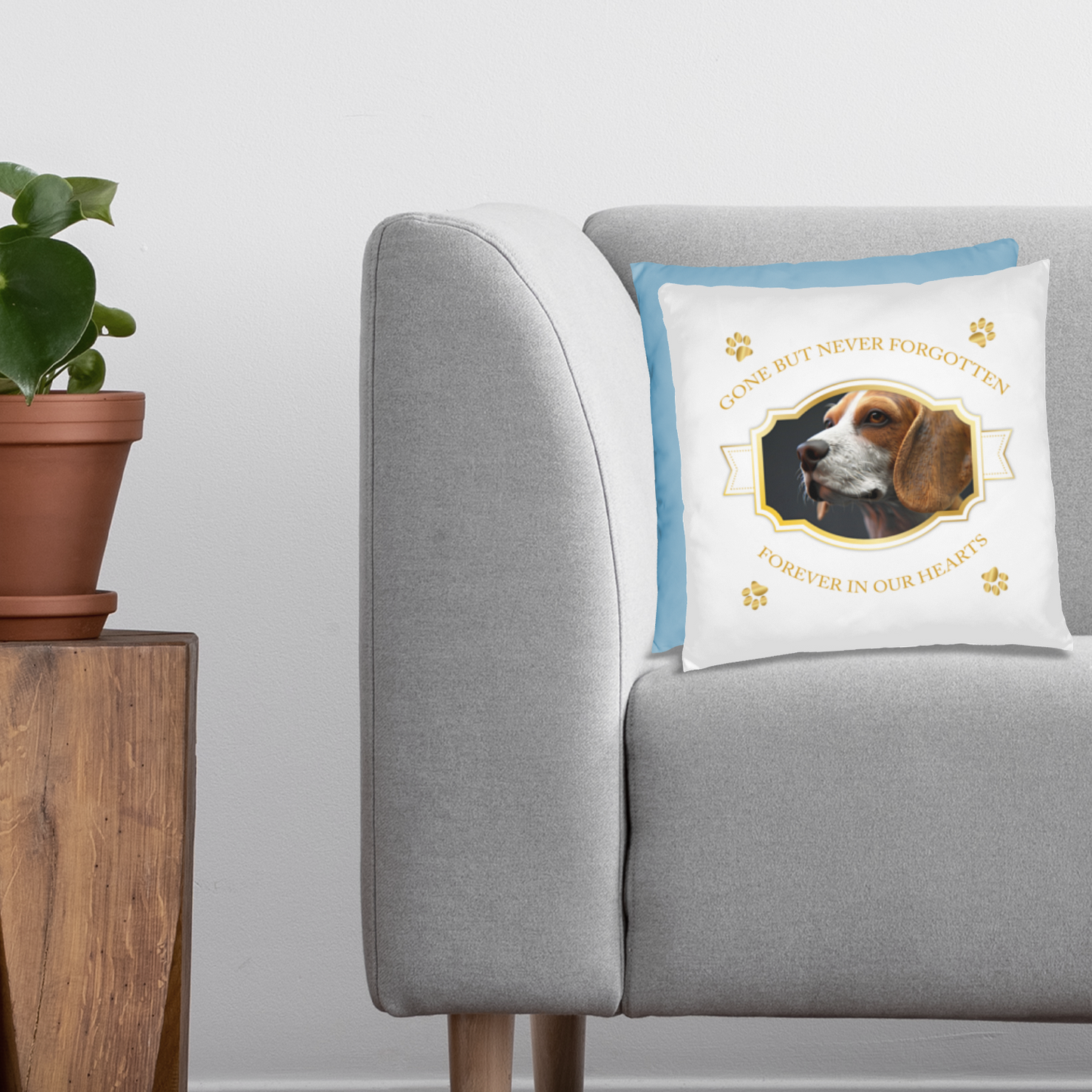 Personalized Pet Memorial Beagle Pillow