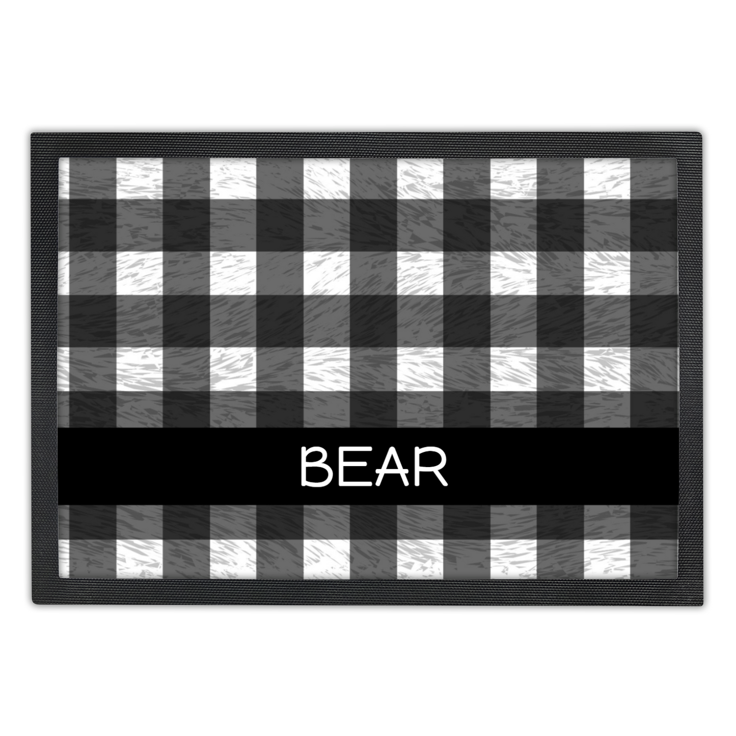 German Shepherd Pet Placemat With Plaid Design & Personalized Name