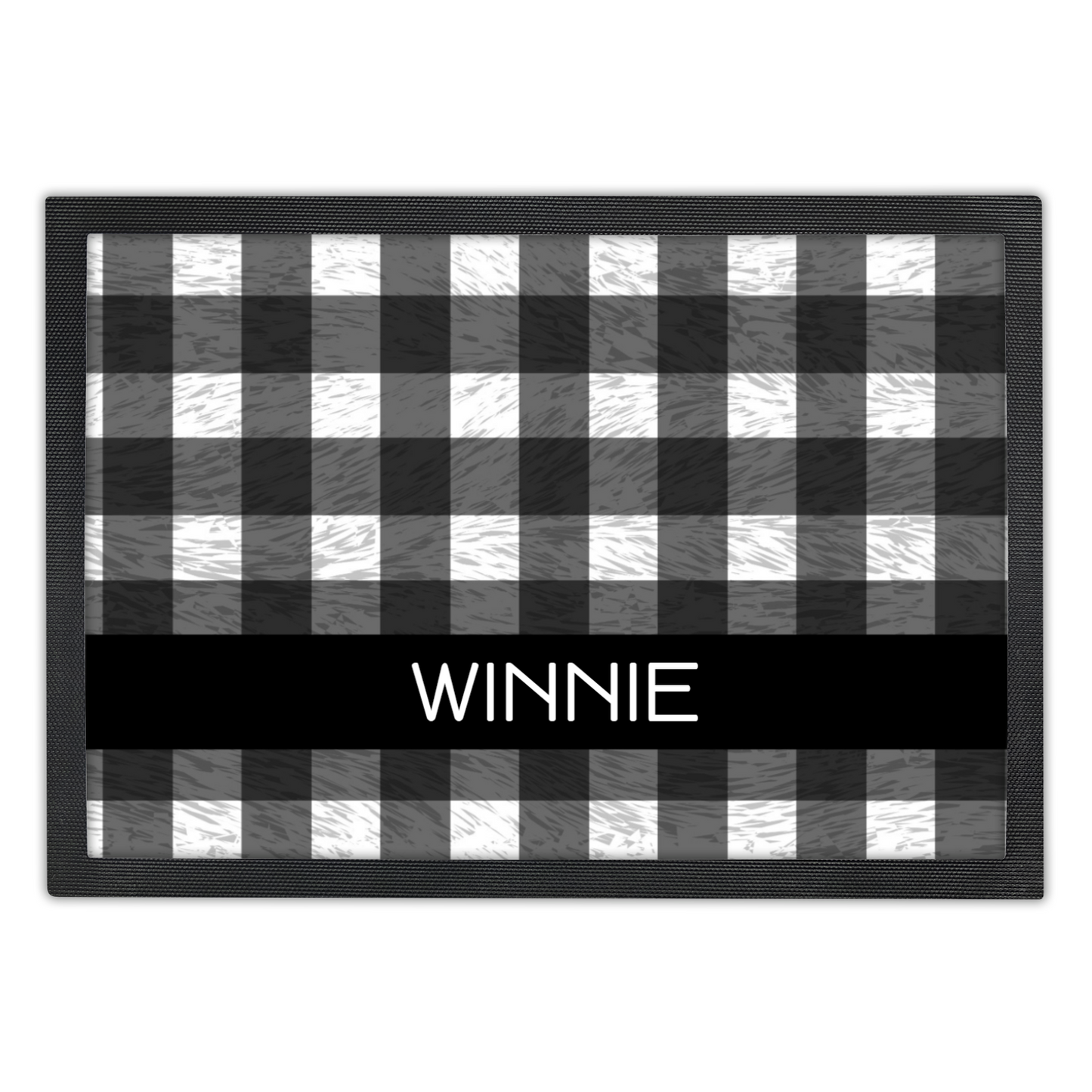 Dachshund Pet Placemat With Plaid Design & Personalized Name