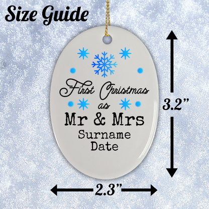 First Christmas Mr & Mrs Oval Hanging Ornament