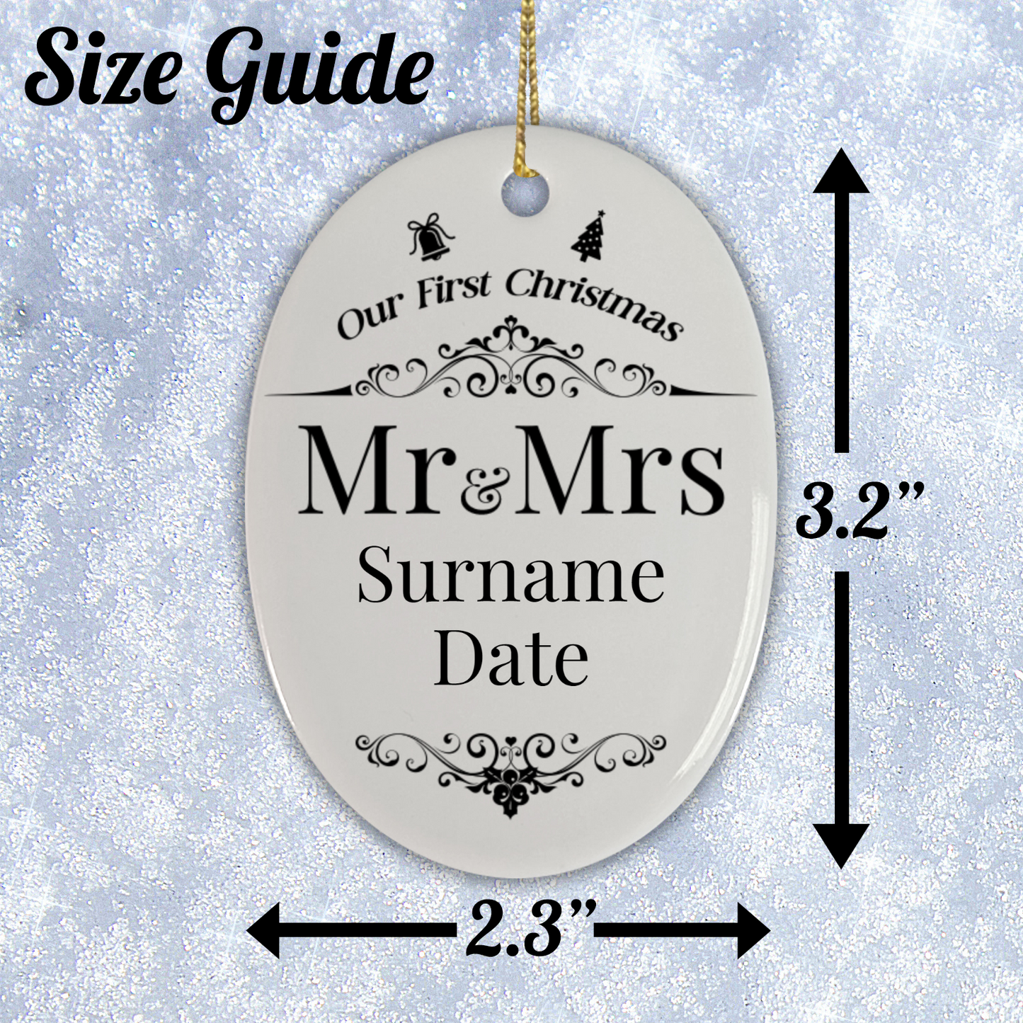 First Christmas Mr & Mrs Oval Hanging Ornament 006