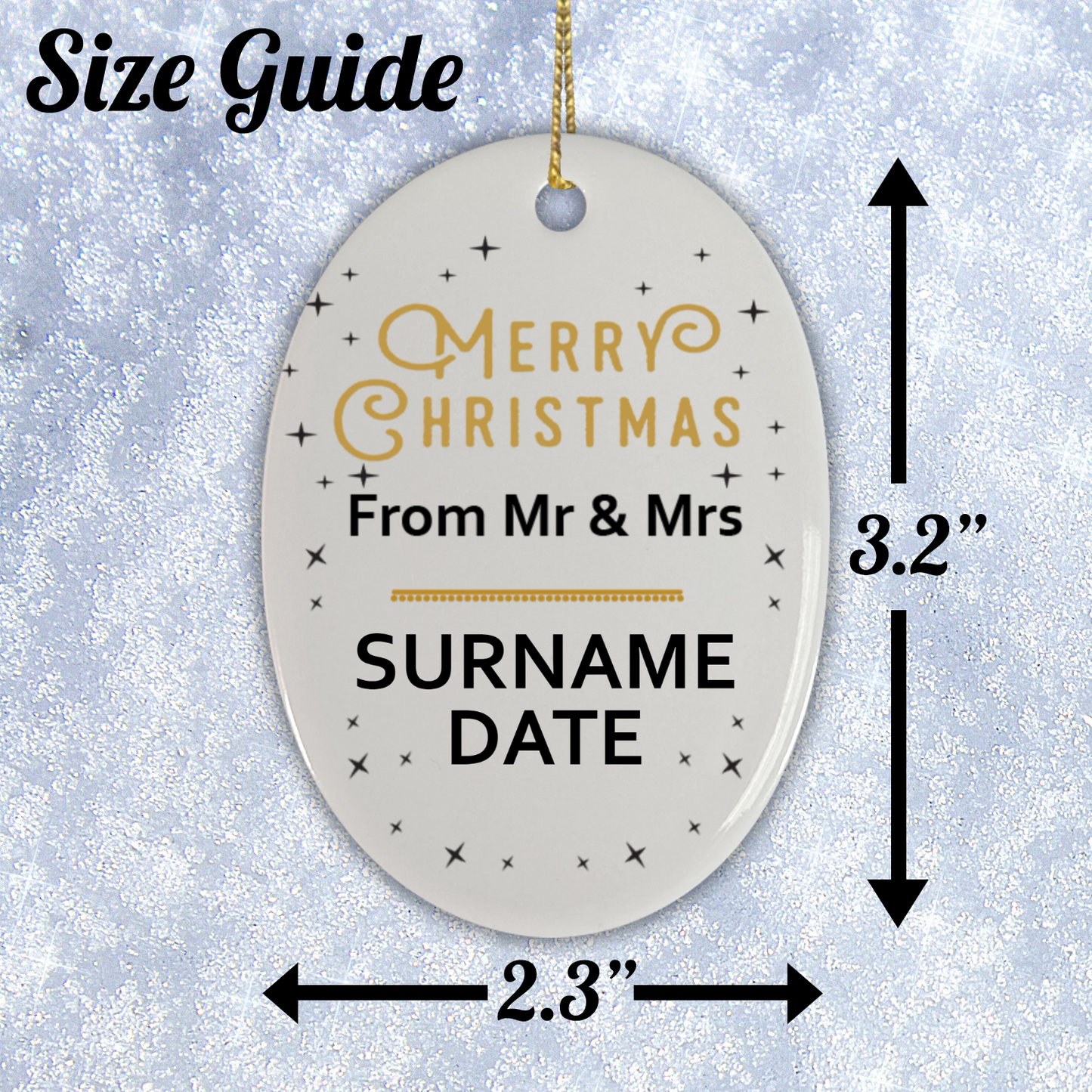 First Christmas Mr & Mrs Oval Hanging Ornament 009