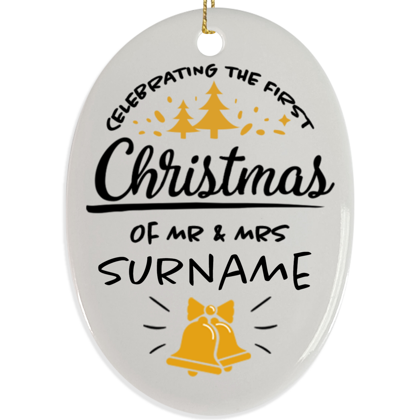 First Christmas Mr & Mrs Oval Hanging Ornament 010