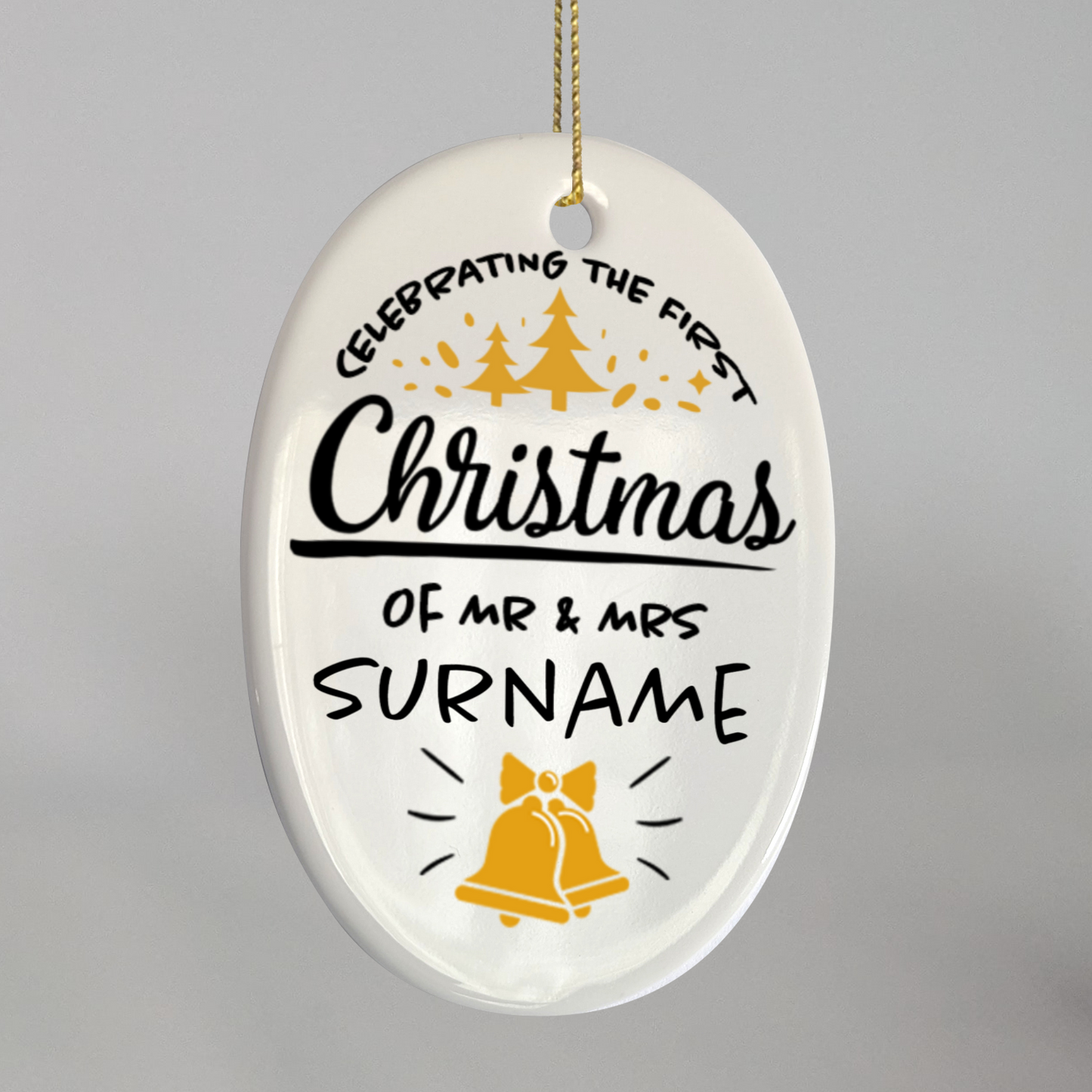 First Christmas Mr & Mrs Oval Hanging Ornament 010