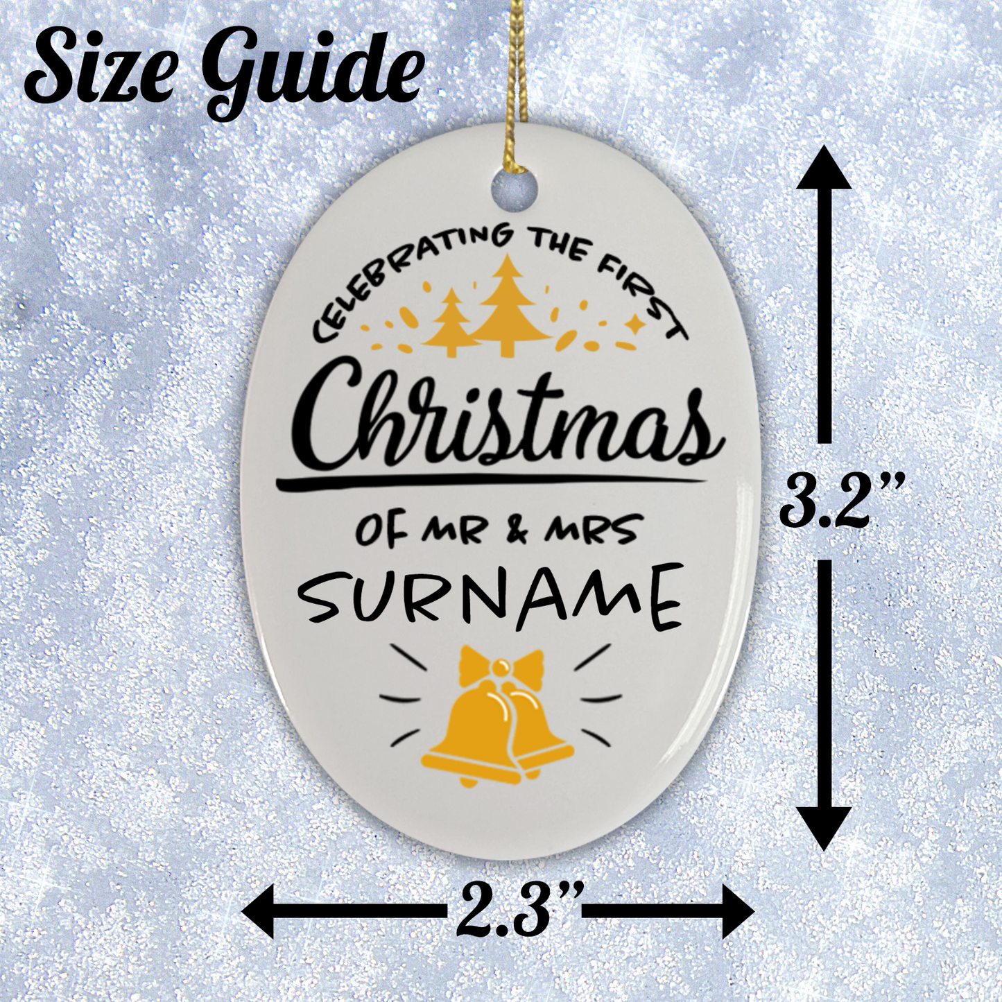 First Christmas Mr & Mrs Oval Hanging Ornament 010