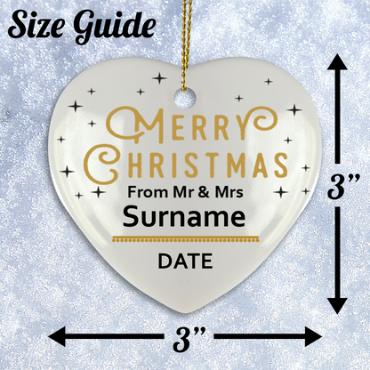 First Christmas Mr & Mrs Heart Shape Hanging Ornament 009