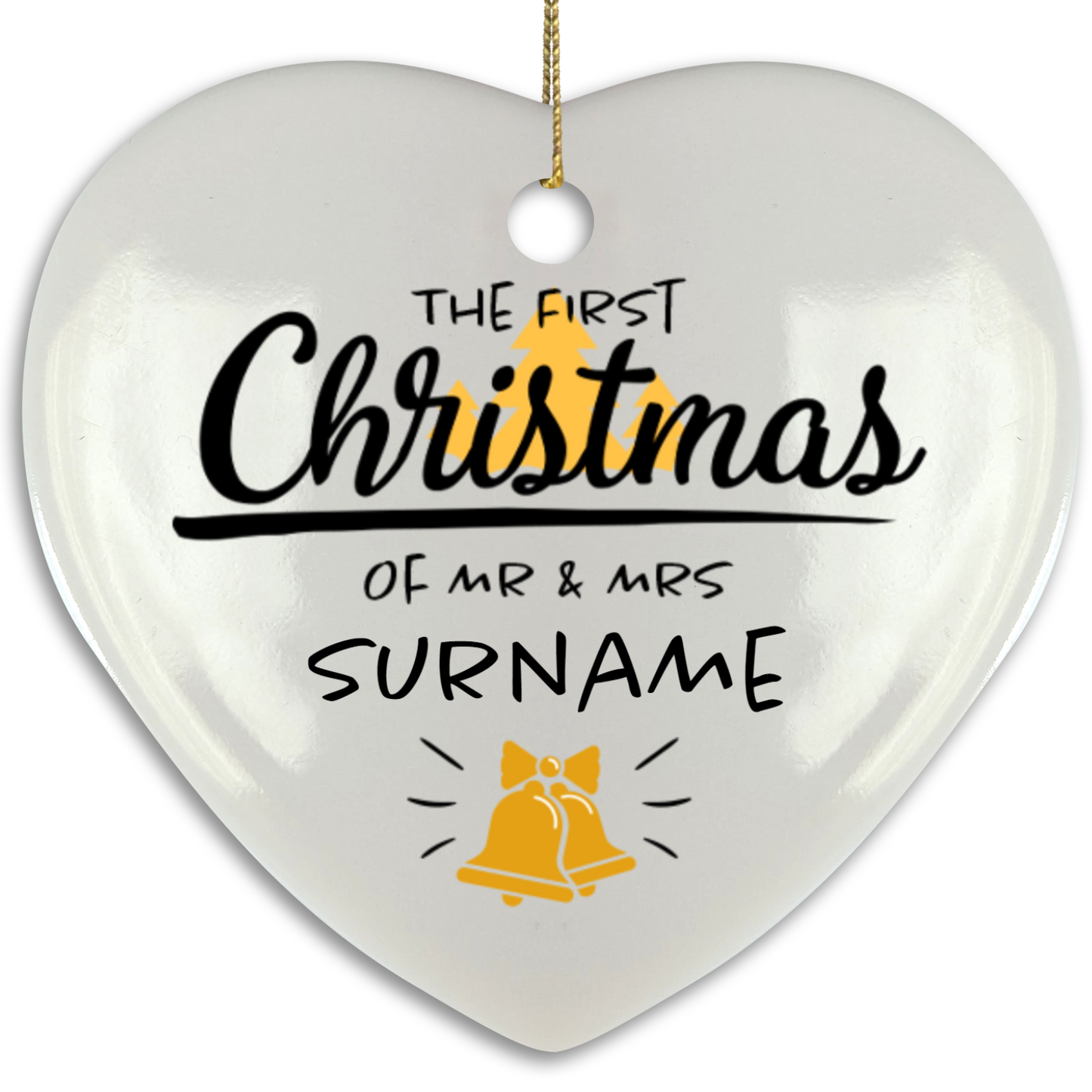 First Christmas Mr & Mrs Heart Shape Hanging Ornament 10