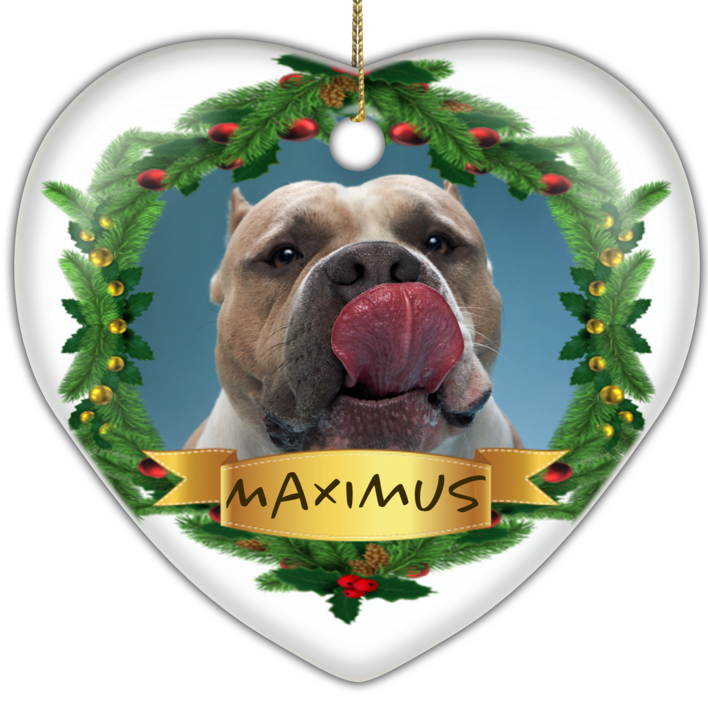 Pet Christmas Heart Hanging Ornament 001