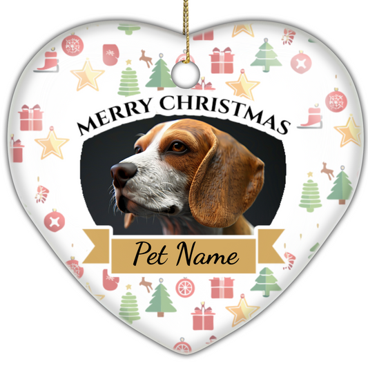 Pet Christmas Heart Hanging Ornament 002