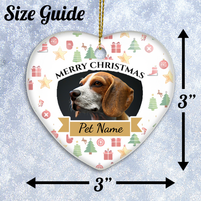 Pet Christmas Heart Hanging Ornament 002