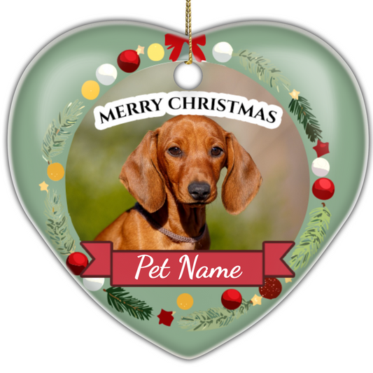 Pet Christmas Heart Hanging Ornament 003