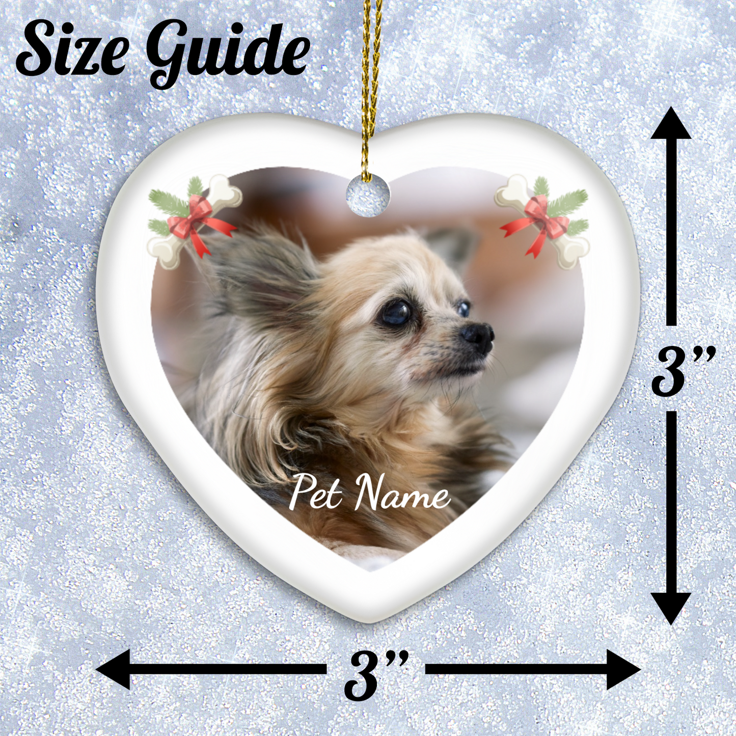 Pet Christmas Heart Hanging Ornament 004