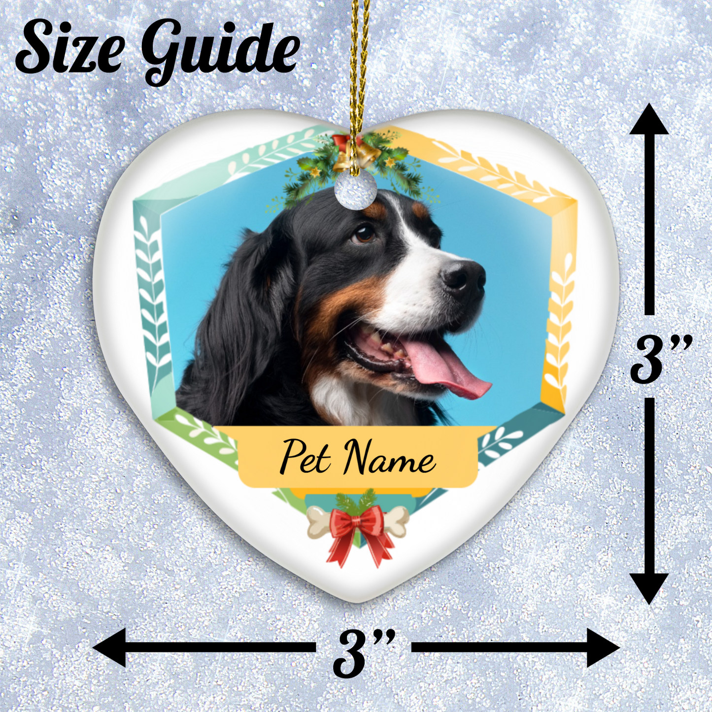 Pet Christmas Heart Hanging Ornament 006