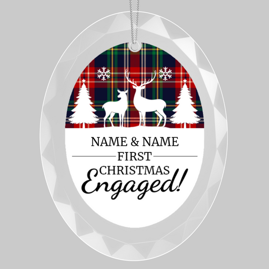 First Christmas Engaged UV Printed Hanging Ornament 001