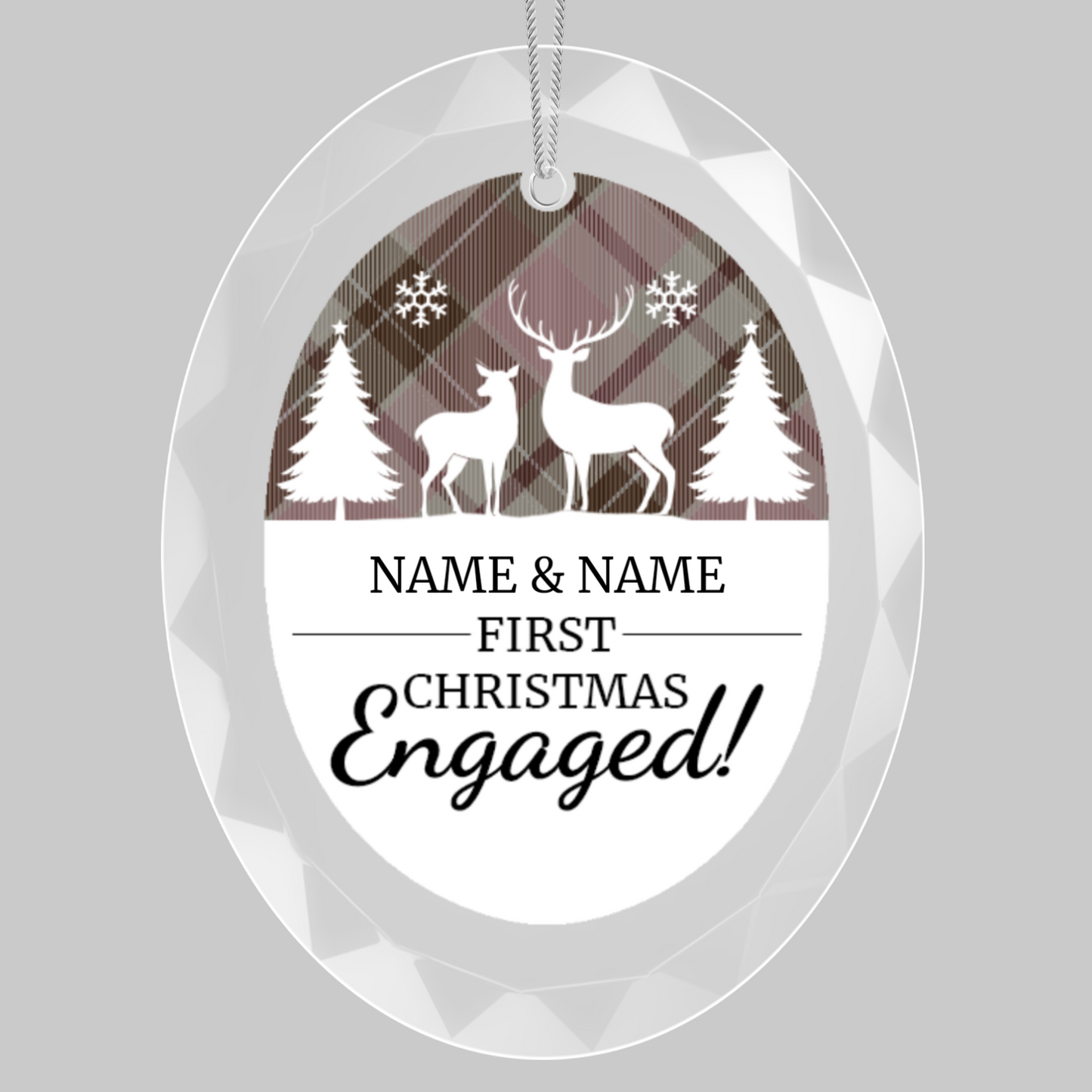 First Christmas Engaged UV Printed Hanging Ornament 002