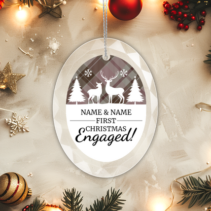 First Christmas Engaged UV Printed Hanging Ornament 002