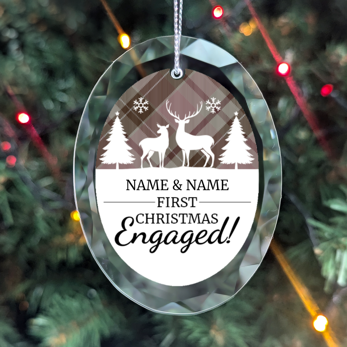 First Christmas Engaged UV Printed Hanging Ornament 002