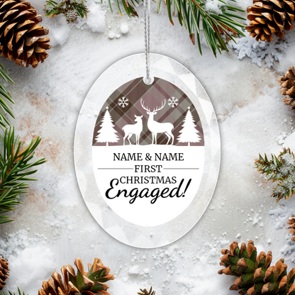 First Christmas Engaged UV Printed Hanging Ornament 002