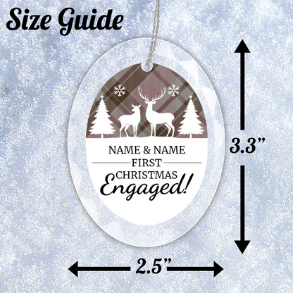 First Christmas Engaged UV Printed Hanging Ornament 002