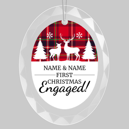 First Christmas Engaged UV Printed Hanging Ornament 003