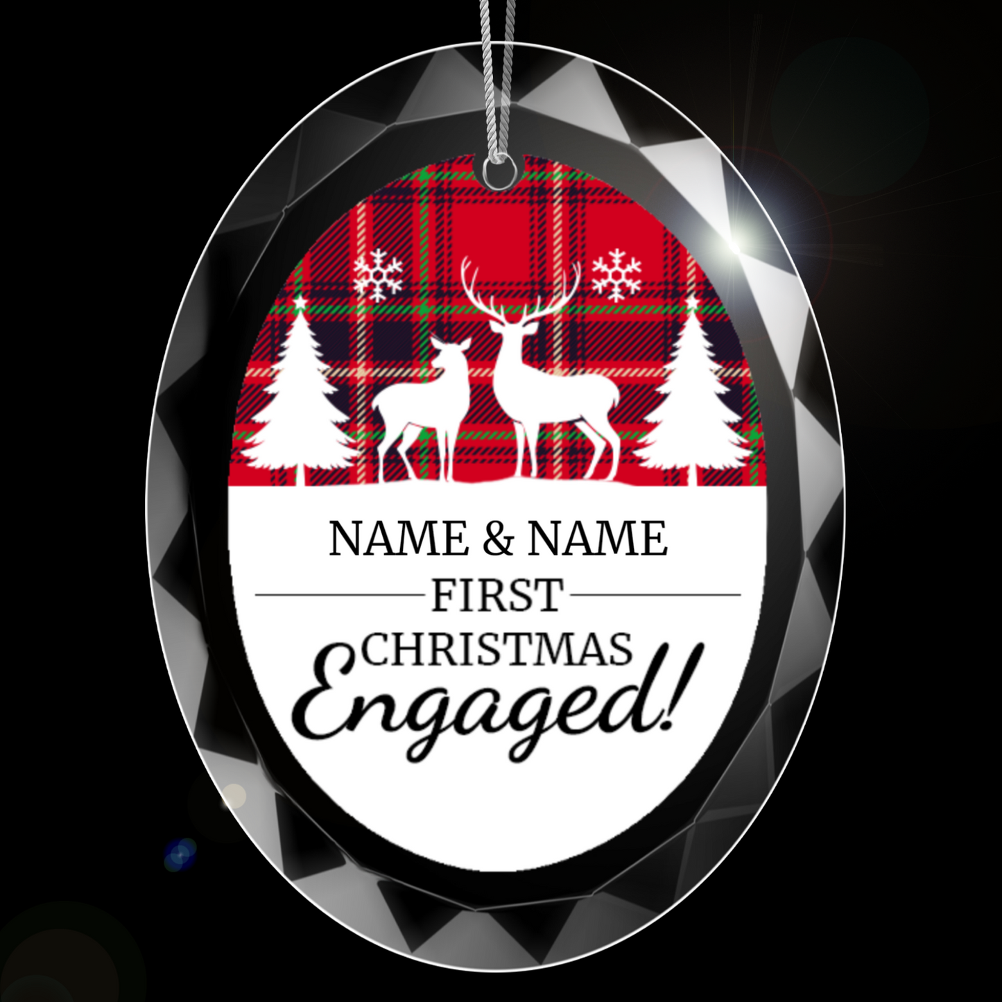 First Christmas Engaged UV Printed Hanging Ornament 003