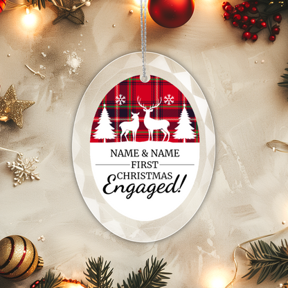 First Christmas Engaged UV Printed Hanging Ornament 003