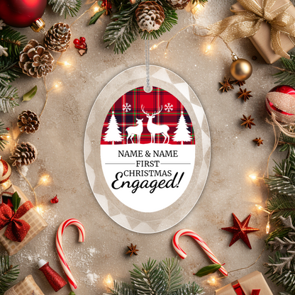 First Christmas Engaged UV Printed Hanging Ornament 003