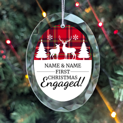 First Christmas Engaged UV Printed Hanging Ornament 003