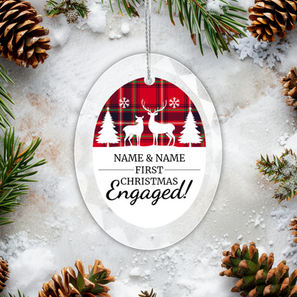 First Christmas Engaged UV Printed Hanging Ornament 003