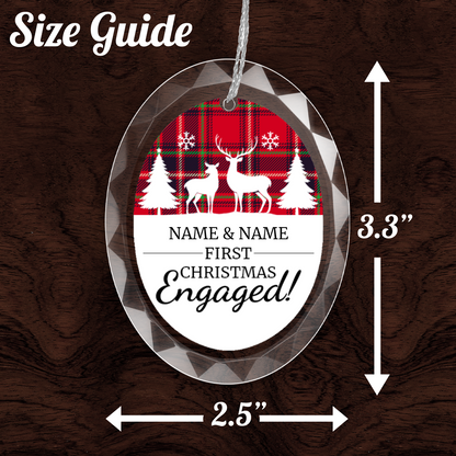 First Christmas Engaged UV Printed Hanging Ornament 003