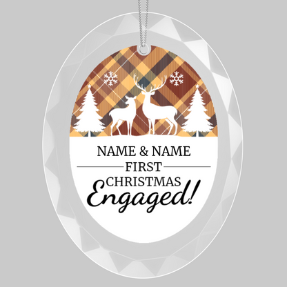 First Christmas Engaged UV Printed Hanging Ornament 004