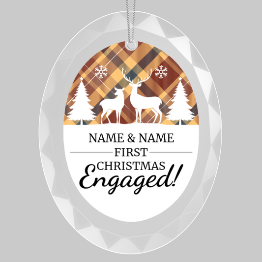 First Christmas Engaged UV Printed Hanging Ornament 004