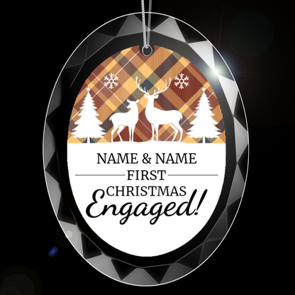 First Christmas Engaged UV Printed Hanging Ornament 004