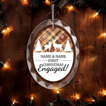 First Christmas Engaged UV Printed Hanging Ornament 004