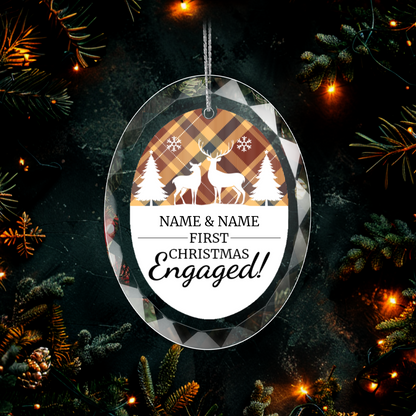 First Christmas Engaged UV Printed Hanging Ornament 004