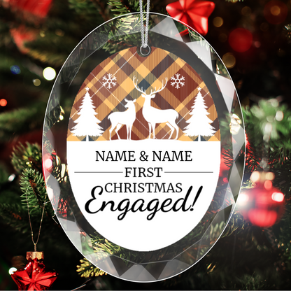 First Christmas Engaged UV Printed Hanging Ornament 004