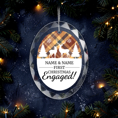 First Christmas Engaged UV Printed Hanging Ornament 004