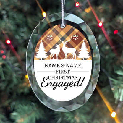 First Christmas Engaged UV Printed Hanging Ornament 004