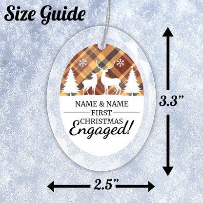 First Christmas Engaged UV Printed Hanging Ornament 004