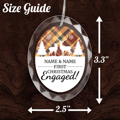 First Christmas Engaged UV Printed Hanging Ornament 004