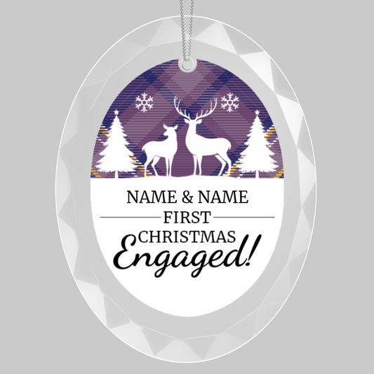 First Christmas Engaged UV Printed Hanging Ornament 005