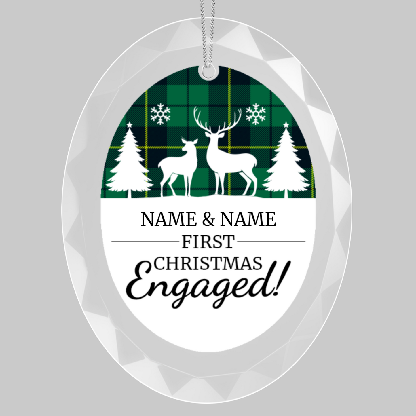 First Christmas Engaged UV Printed Hanging Ornament 006