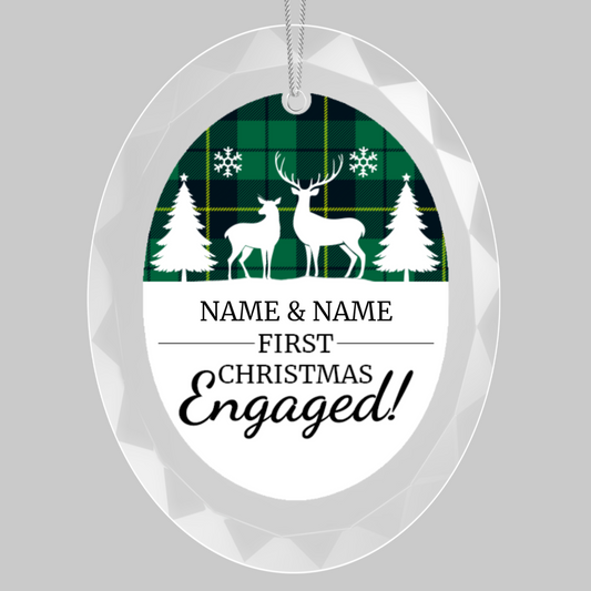 First Christmas Engaged UV Printed Hanging Ornament 006