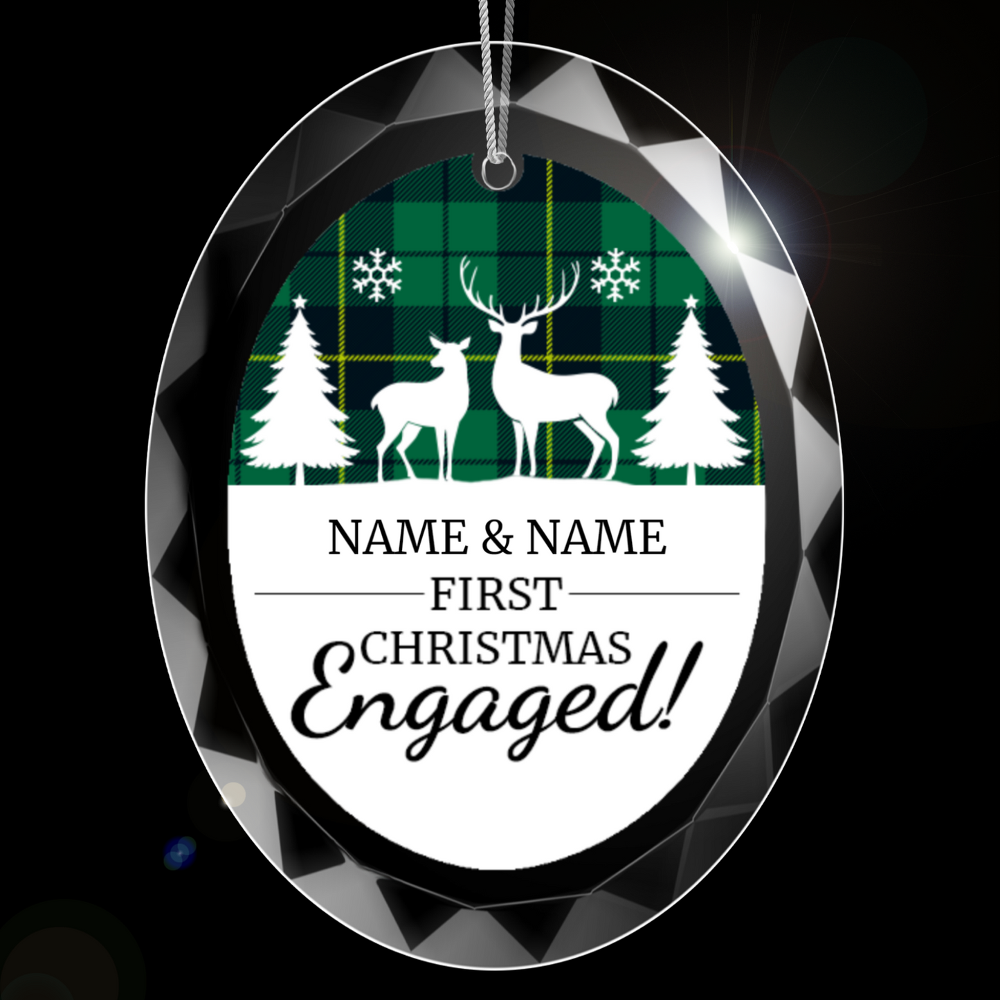 First Christmas Engaged UV Printed Hanging Ornament 006