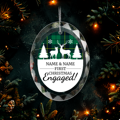 First Christmas Engaged UV Printed Hanging Ornament 006